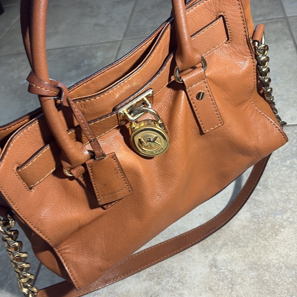 Michael Kors Tan Leather Satchel with Gold Hardware - Picture 14 of 14